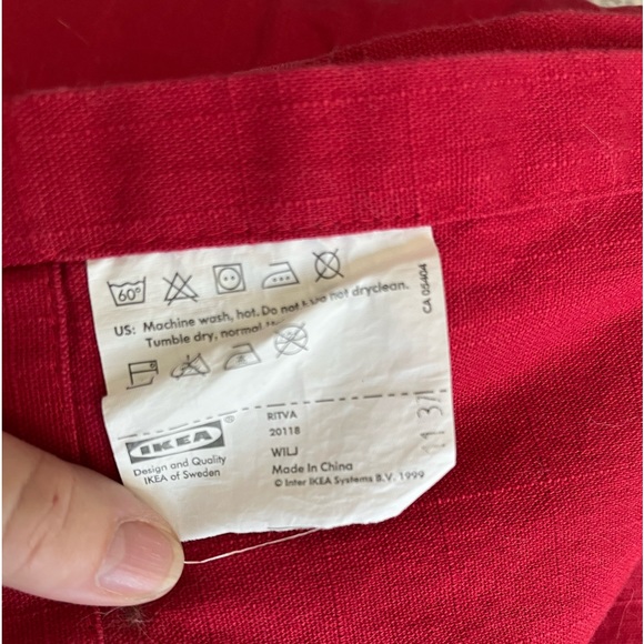 Ikea Wilj Ritva Curtain  Two Panels Red 54x94 - Picture 5 of 5